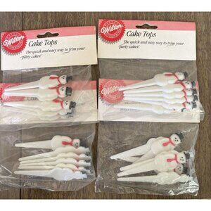 Wilton Christmas Snowman Cake Cupcake Picks 4 Packs Of 6 Sealed Package Vintage